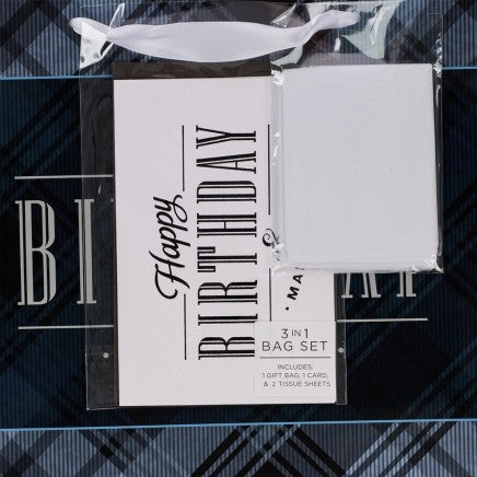 Gift Bag Happy Birthday Navy Large