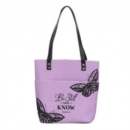 Tote Bag Purple Be Still Butterflies