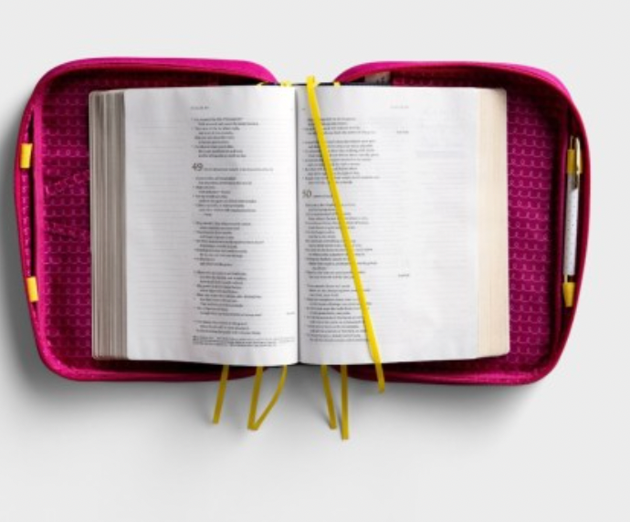 Bible Case God Is So Good Pink Polka Dot Canvas