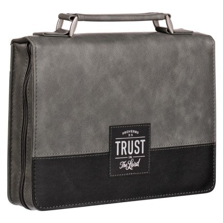 Bible Case Trust In The Lord Grey & Black Large