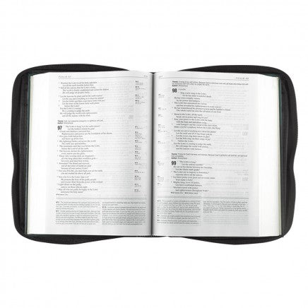 Bible Cover Polyester Black w/fish Large
