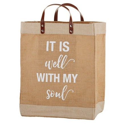 Farmer's Market Large Tote It Is Well Jute