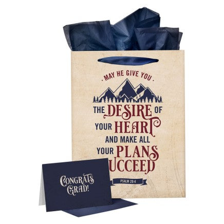 Gift Bag Desire Of Your Heart Lrg Portrait w/Card