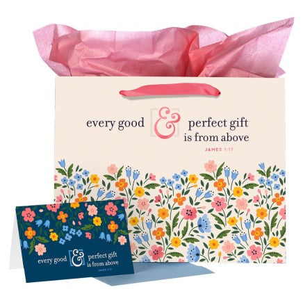 Gift Bag Every Good & Perfect Gift Lrg Portrait w/Card