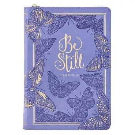 Journal Be Still Lavender Butterflies Classic w/zip