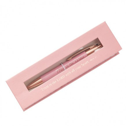 Pen Boxed Trust Proverbs 3:5 Pink Floral